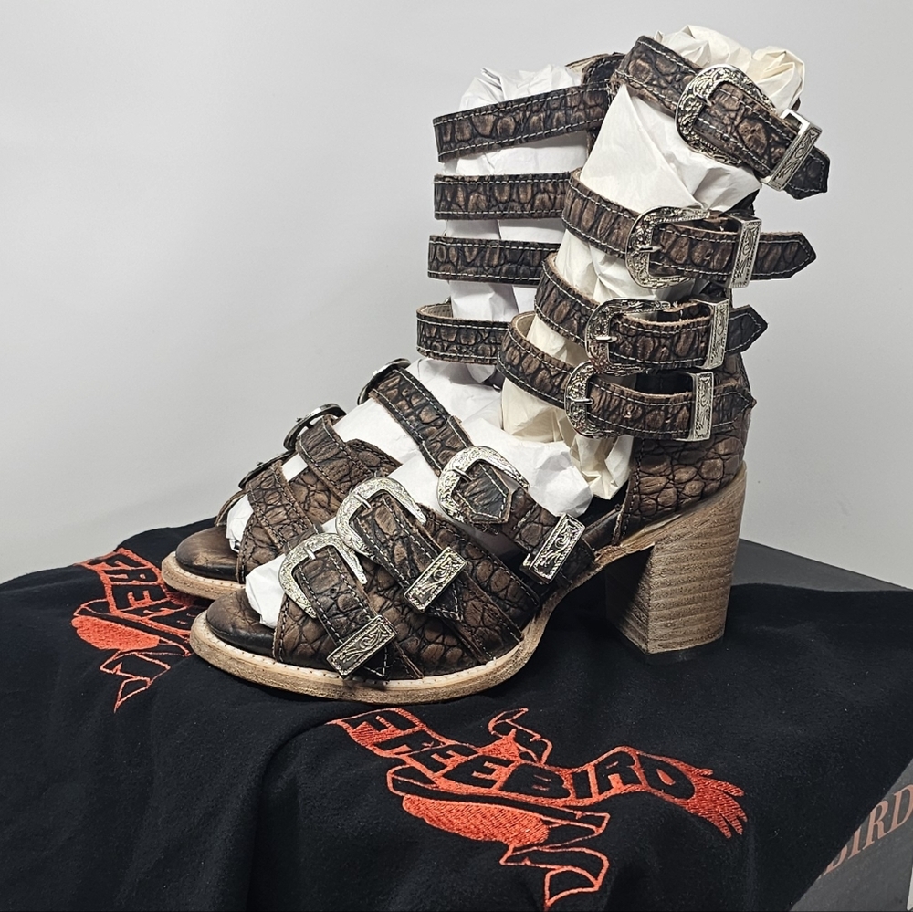 ***$OLD***Free Bird Brooklynn Vintage Croco Sandals Size 7 NIB - Picture 3 of 17